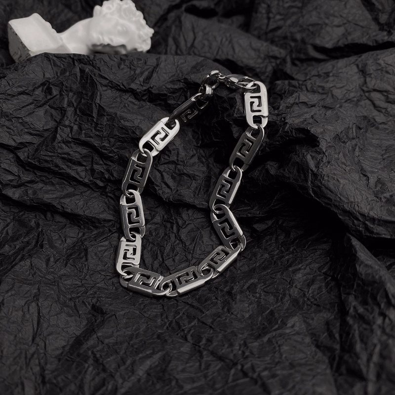 Vòng Tay Thép Titan Không Gỉ Phong Cách Đường Phố Âu Mỹ Unisex Cá Tính