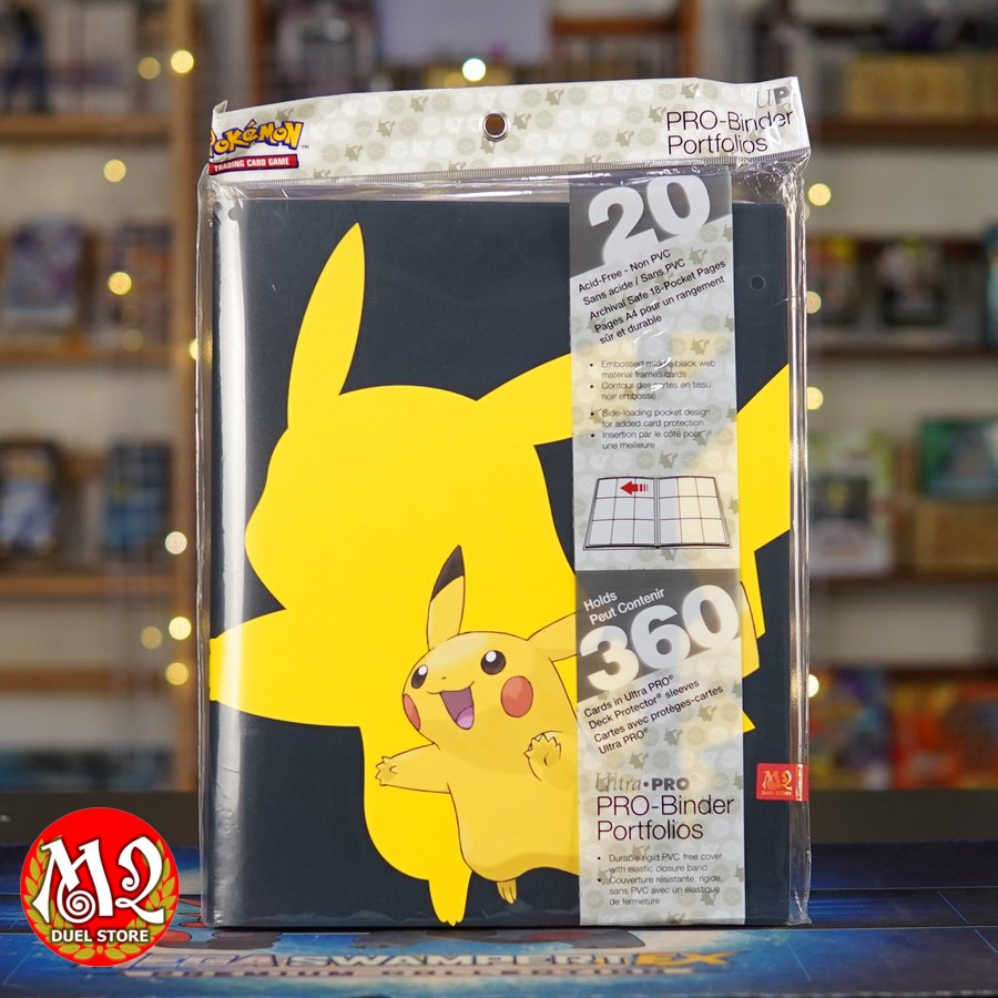 Album đựng thẻ bài Pikachu 9-Pocket PRO-Binder Pokemon TCG 360 lá bài - Dòng cao cấp Ultra PRO USA