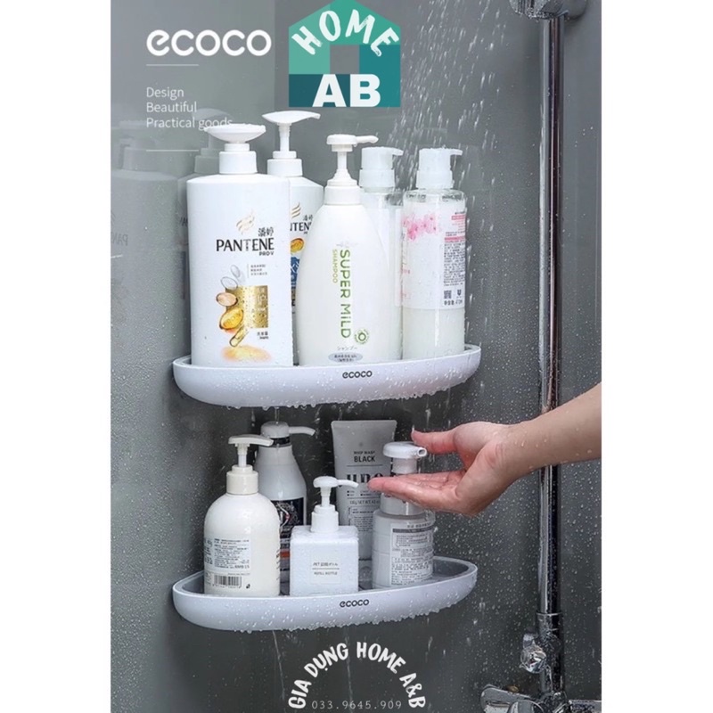 Kệ Góc Để Đồ Dính Tường ECOCO, Kệ Dính Tường Để Đồ Đa Năng Cực Chắc Chắn Không Cần Khoan Tường