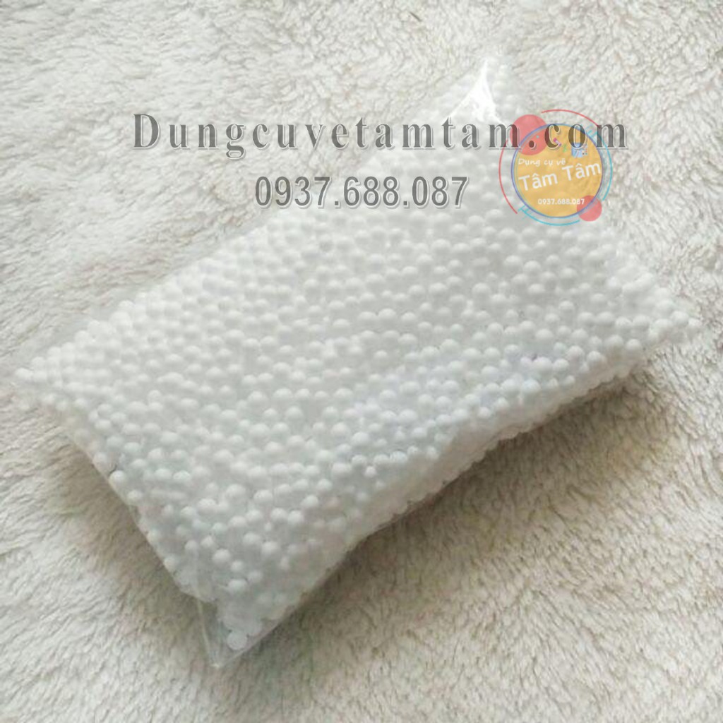 Hạt xốp trắng tròn 1ly/2.5ly/4ly trang trí -Mô Hình