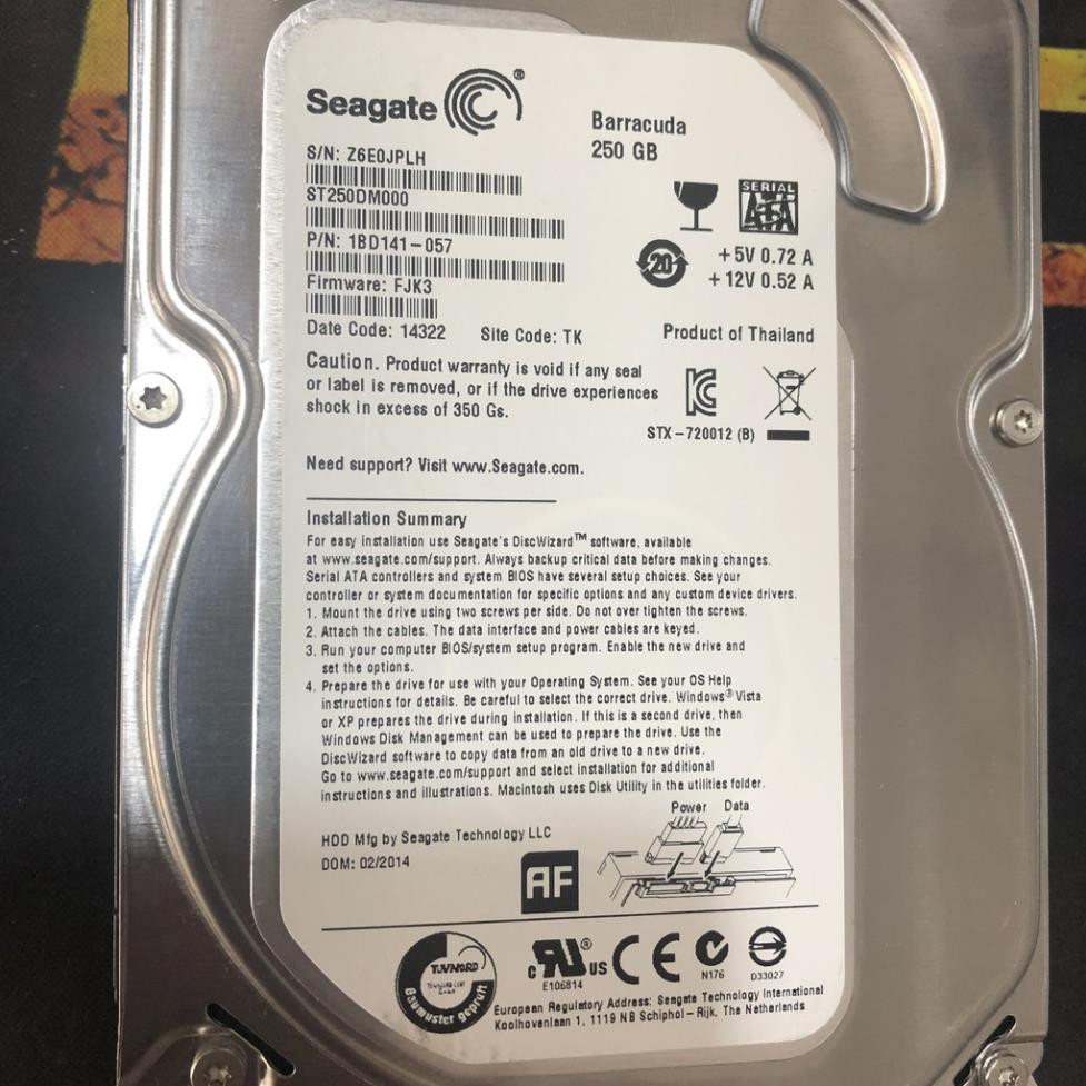 Ổ cứng HĐ cũ Seagate, WD, Toshiba 250G, ổ cứng cũ hdd 250g, 500g, 1Tb 2TB ổ cứng máy tính cũ, ổ cứng pc cũ