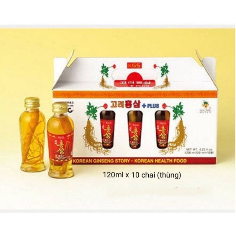 Nước uống hồng sâm có củ KGS cao cấp Hàn Quốc 120mlx10chai