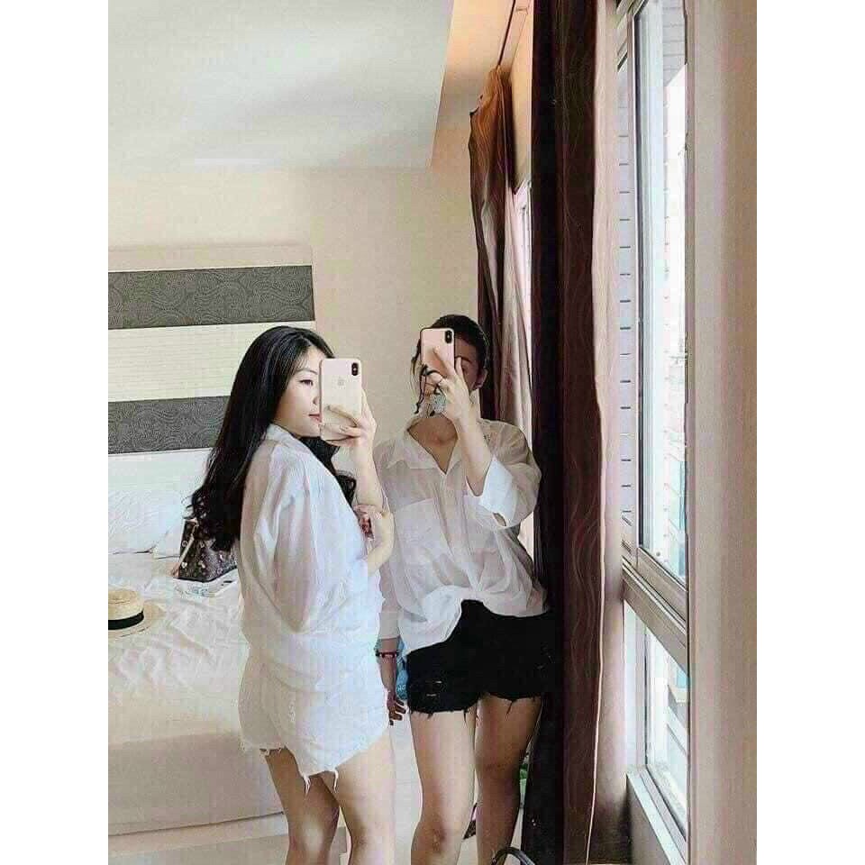 Set Quần Leggin Áo Sơ Mi Nữ Unisex Form Rộng Ránh Dơi, Chất Đũi - Kèm Video &amp; Ảnh Thật