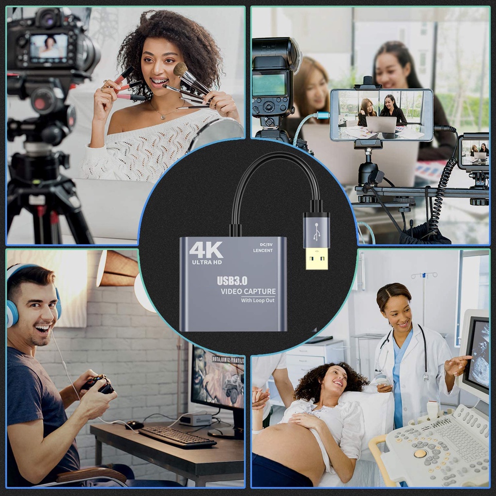 Đầu chuyển đổi thẻ âm thanh / video 4k 1080p HDMI sang USB 3.0 HD 1080p60