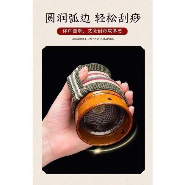 Cốc phù dương cứu ngải,cốc xông ngải cứu kèm bao thổ cẩm