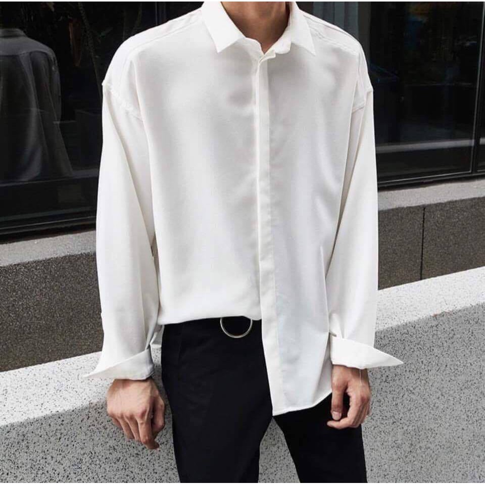 Áo Sơ Mi Cổ Bẻ Chất Cotton Lạnh Cao Cấp, Dày dặn, Ít nhăn, Form Chuẩn Hàn Quốc, Có Nẹp Giấu Nút, Thời Trang Thời Thượng