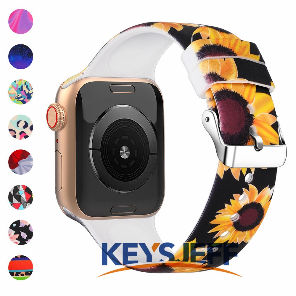 Dây đeo đồng hồ thông minh họa tiết dễ thương không viền cho  Apple Watch 38mm 40mm 42mm 44mm  81026