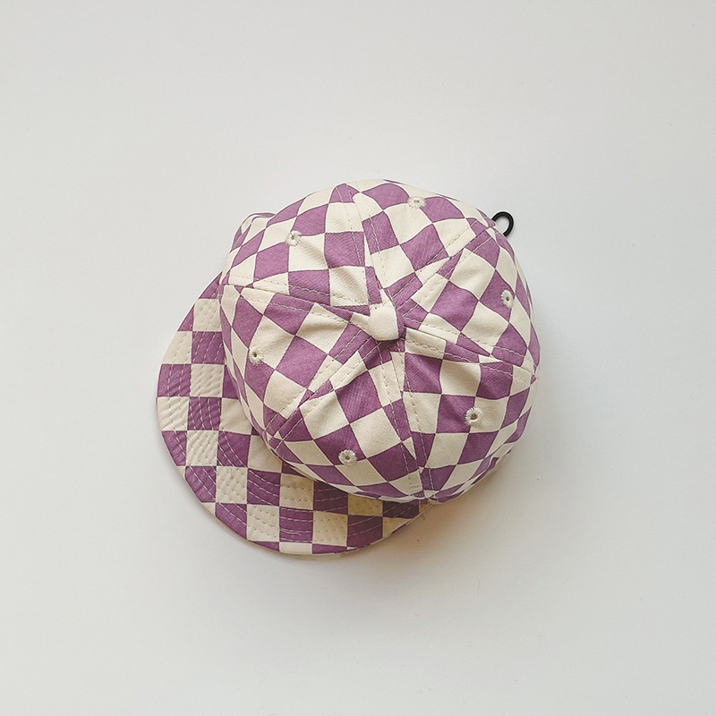 Baby Hat Thin Checkerboard Adjustable Short Eaves Kids Baseball Cap