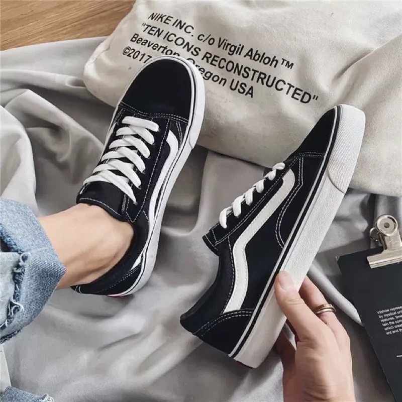 Giày vans đen old skool bản cao cấp 1-1 hàng trung full phụ kiện