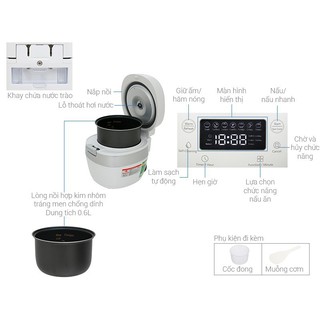Nồi cơm điện Happycook HCJ-060D 0.6L