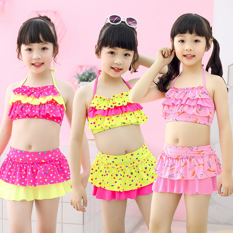 Bộ Đồ Bơi Hai Mảnh Bằng Lụa Sữa Mềm Mại Thoải Mái Thân Thiện Với Làn Da Dành Cho Bé Gái 1-4 Tuổi 9-20kg