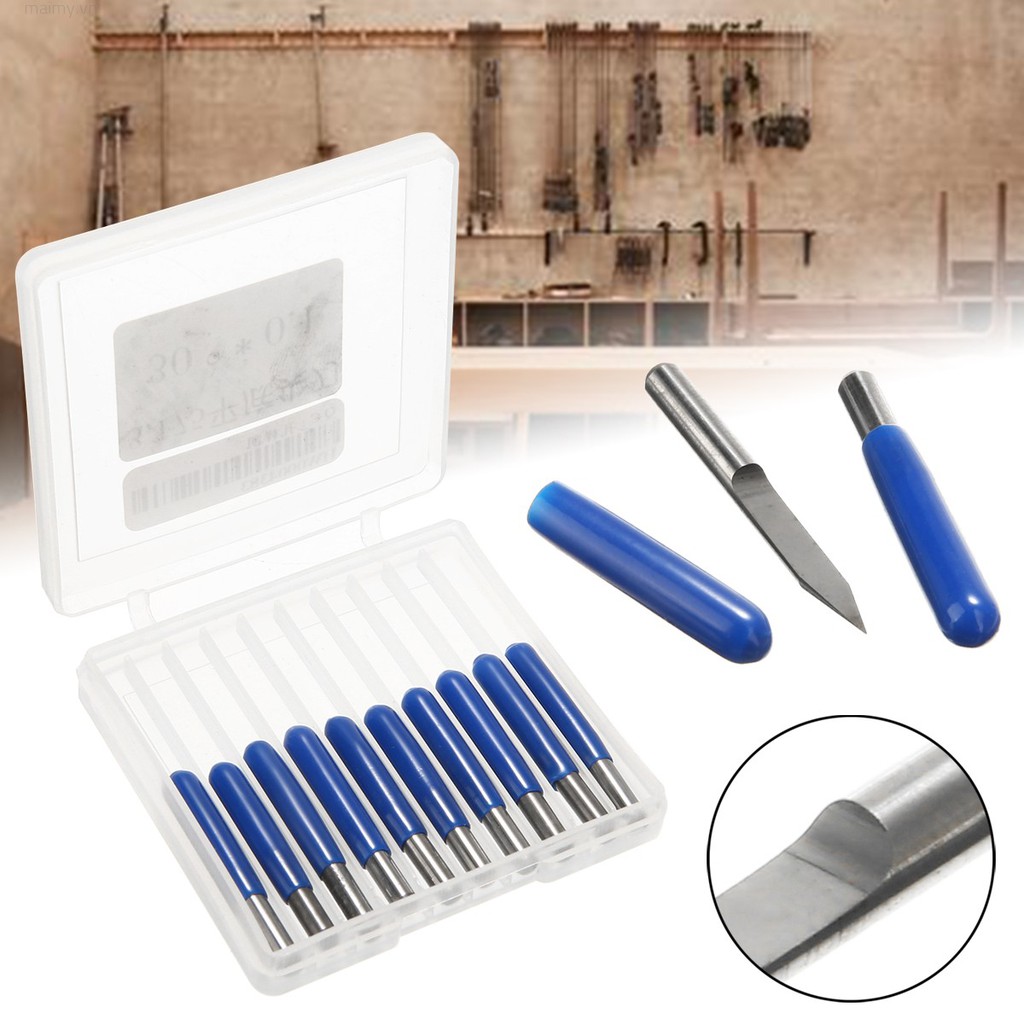 Set 10 Mũi Khoan CNC CNC 30 Kích Thước 3.175mm Chuyên Dụng° Hình Chữ V 0,1Mm