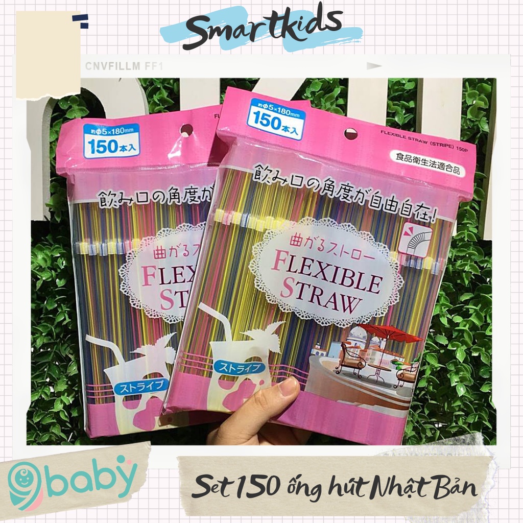 [ẢNH THẬT + VIDEO] Set 150 ống hút cho bé Nhật Bản