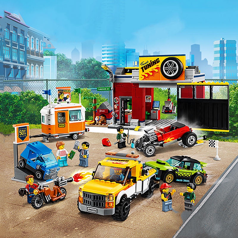 Đồ chơi Lắp ráp Mô hình 11535 Trạm Sửa Xe Thành Phố Legoing City Tuning Workshop