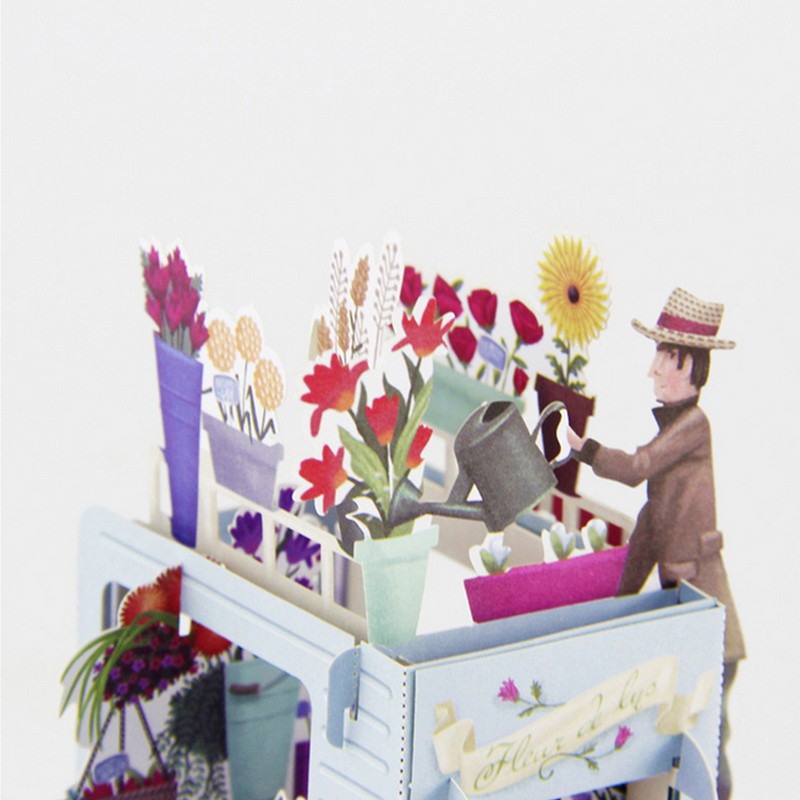 ❤❤ 3D Pop Up Festoon Vehicle Greeting Card Christmas Valentine Birthday