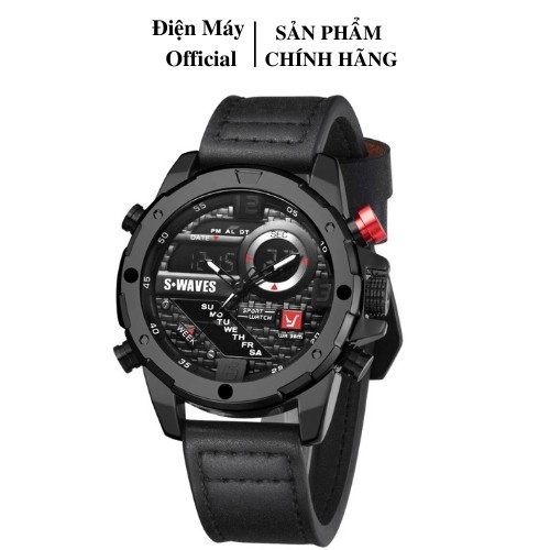 Đồng Hồ Thể Thao Nam SWAVE - Máy Nhật Bền Bỉ Chính Xác Dây Da Cao Cấp, Mặt Kính Sapphire, Chống nước, Chống xước