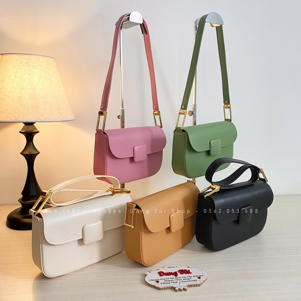 Túi xách nữ đeo chéo + đeo quai size 22 khoá vuông CK2-20270818 full bảng màu
