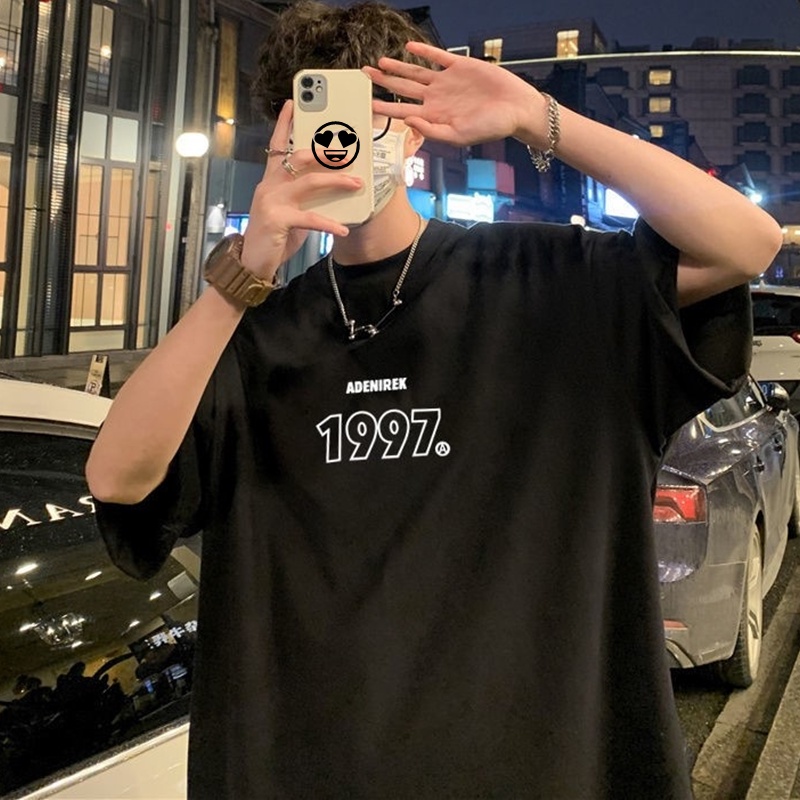 Áo thun tay lỡ G1SHOP vải coton dày dặn, co dãn, form rộng - 1997