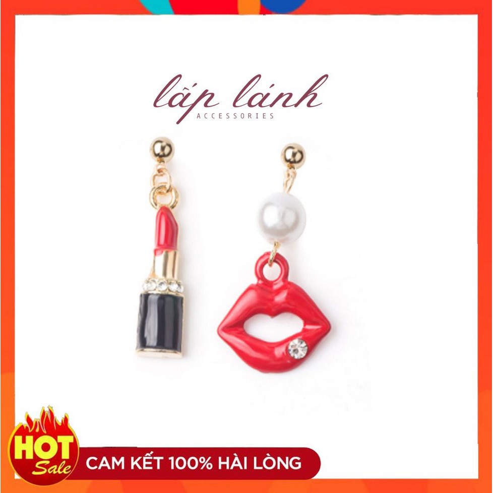 [Có sẵn] BÔNG TAI KHUYÊN TAI HỌA TIẾT DỄ THƯƠNG HANDMADE HÌNH KEM BÁNH RÁN SON MÔI PHONG CÁCH HÀN QUỐC BT42