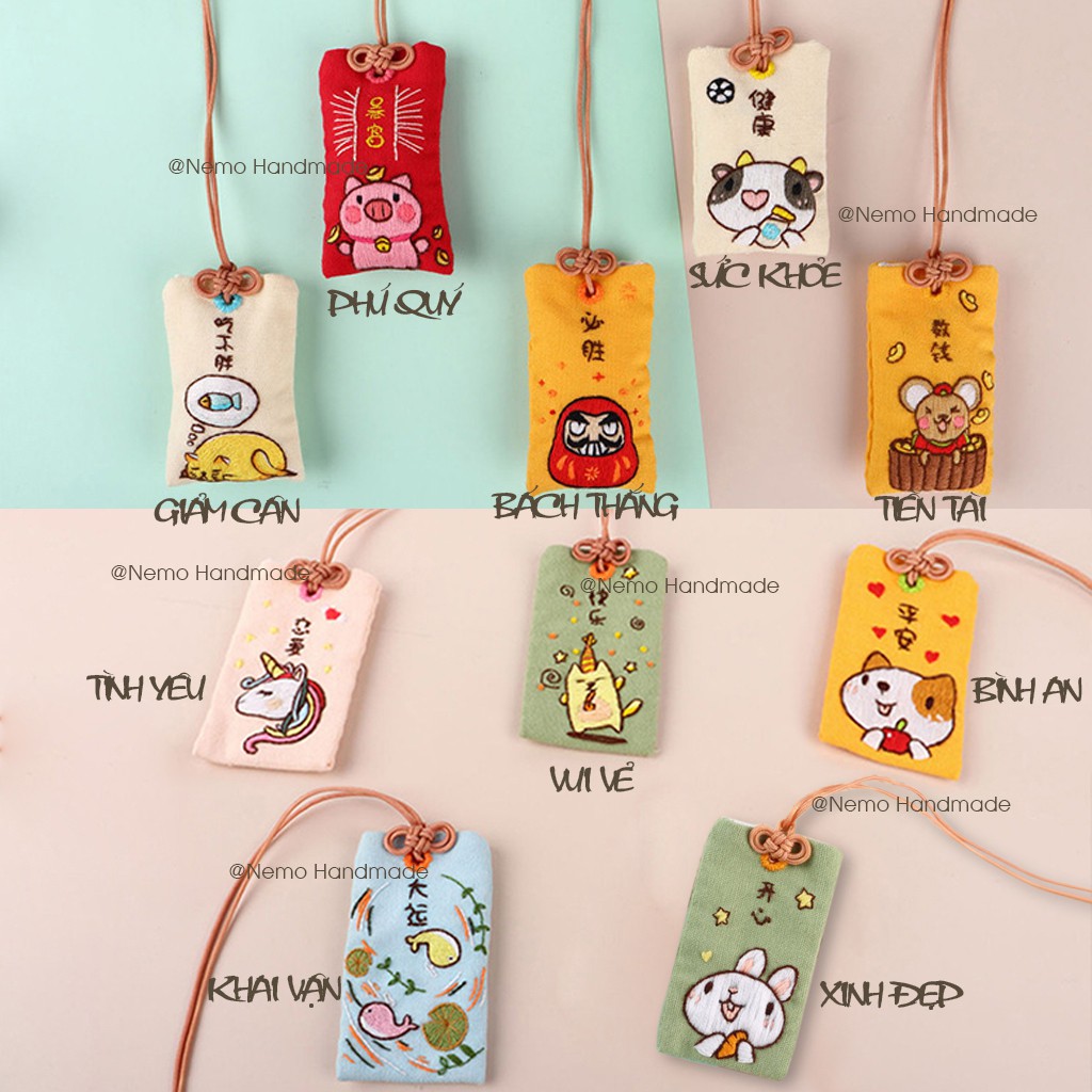 Bộ Kit/Diy Tự Làm Túi Ước Nguyện Omamori Hình Dễ Thương Ý Nghĩa Nemo Handmade - BKOM10M