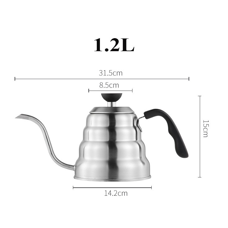 Bình pha cafe cổ ngỗng vòi dài có nhiệt kế 1L/1.2L