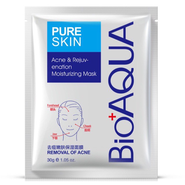 Mặt nạ bạc cải thiện mụn đỏ mask Pure Skin Bioaqua nội địa Trung