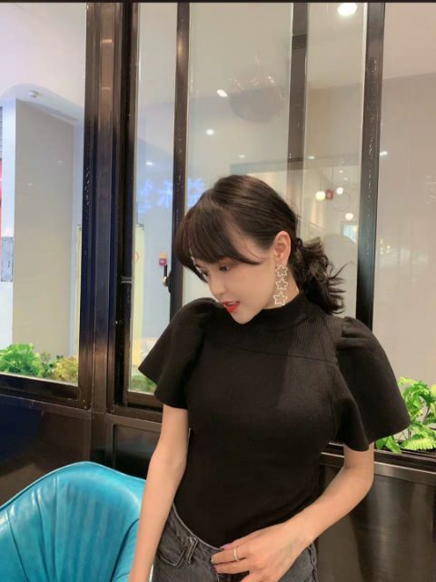 🌿 ÁO LEN CỘC VAI BỒNG CỔ 3 PHÂN💞