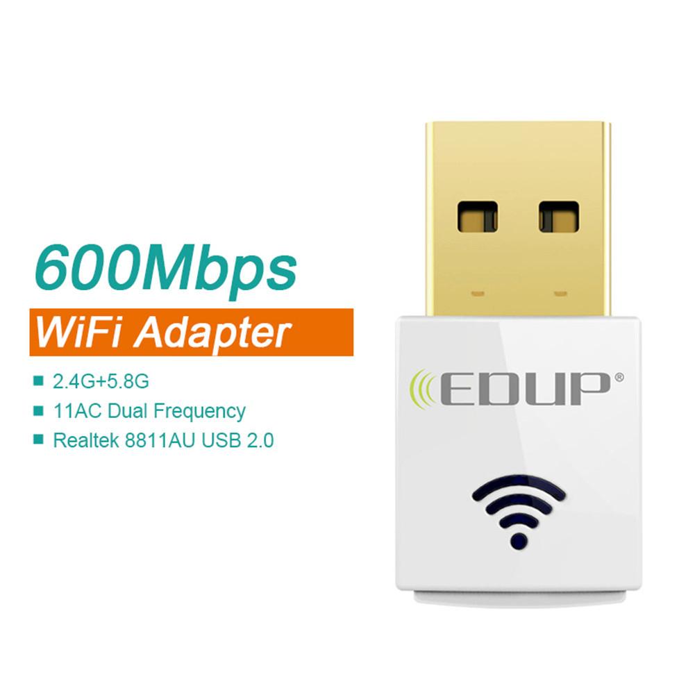 Bộ chuyển đổi wifi USB 5ghz mini 600mbps 802.11ac Bộ thu wifi băng tần kép USB Ethernet Adapter Card mạng
