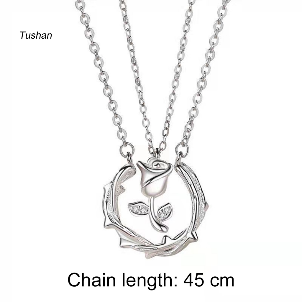 Vòng cổ Mặt Hình Hoa Hồng 2 Kiểu Độc Đáo Thời Trang Cho Cặp Đôi