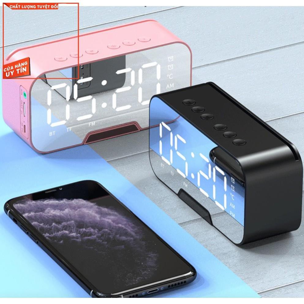 Siêu rẻ Loa bluetooth kiêm đồng hồ báo thức G10 nghe đài FM Màn hình tráng gương (mã G10) Pika shop