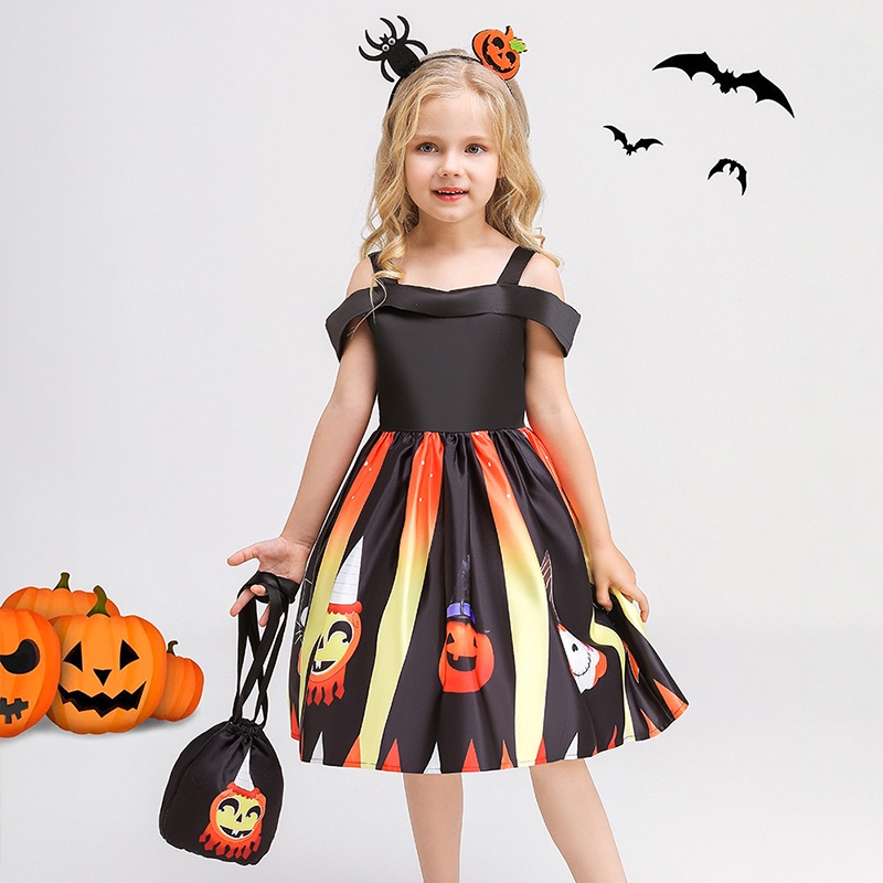 Đầm Hóa Trang Halloween Nhân Vật AKKU Xinh Xắn Cho Bé Gái