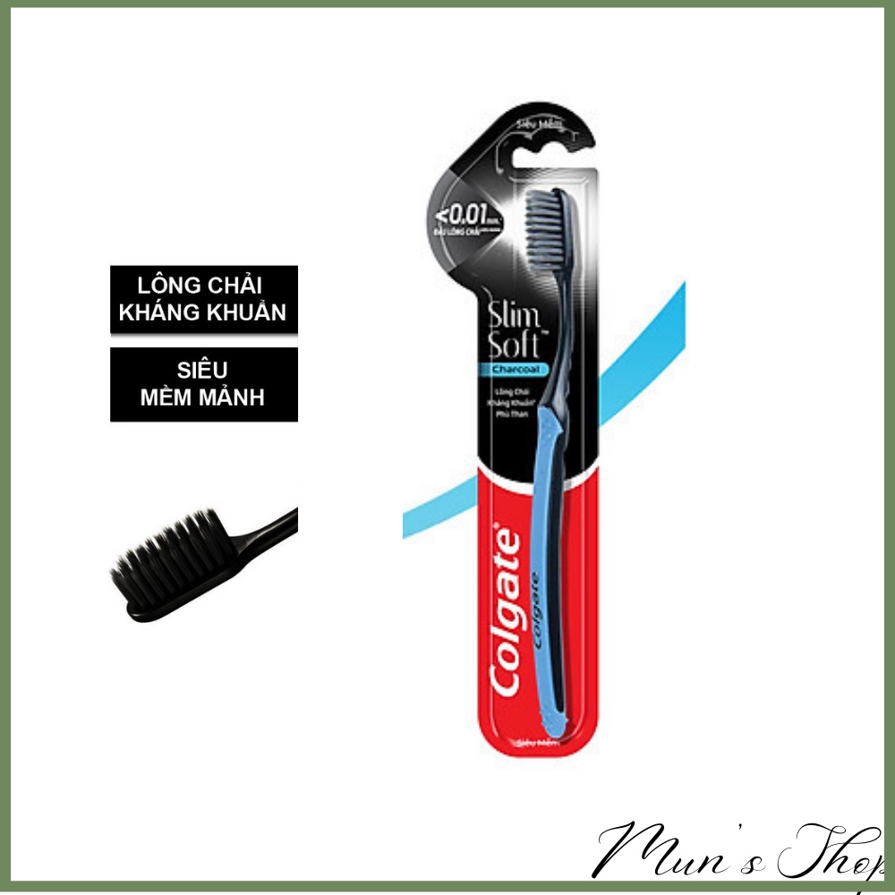 Bàn chải đánh răng COLGATE Slim Soft Charcoal (bàn chải lông mềm -1 cái)