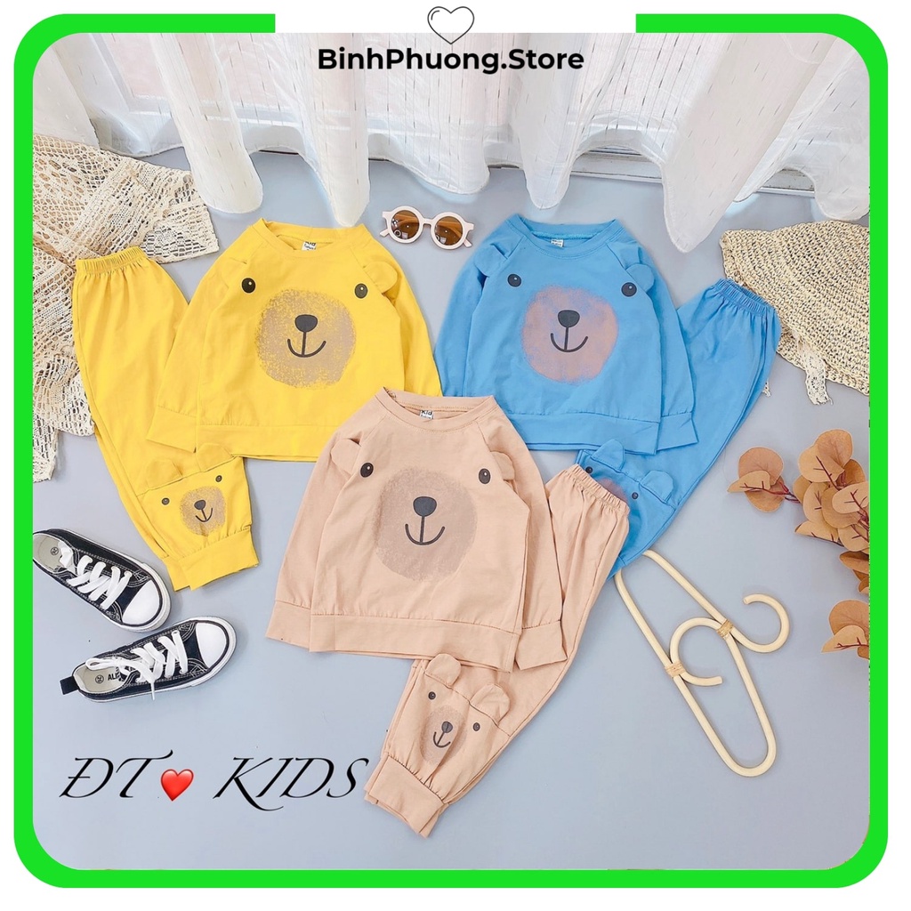 Bộ thu đông cho bé, bộ đồ dài tay cho bé Gấu Pooh Phong Cách Hàn Quốc 1 2 3 4 5 tuổi Binhphuong.store