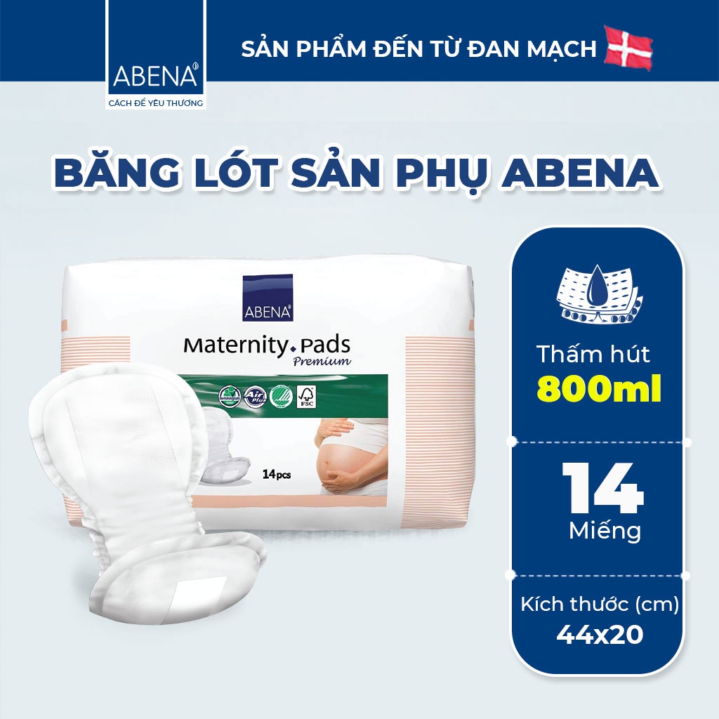 Quà tặng đi sinh đủ đầy Abena cho mẹ nhập khẩu Đan Mạch (7 món) - tặng túi đi sinh