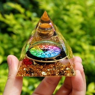 [Orgone Pyramid- Máy tạo năng lượng tinh thể- Kim tự tháp pha lê để bảo vệ EMF Thiền pha lê chữa bệnh, 2.36 inch