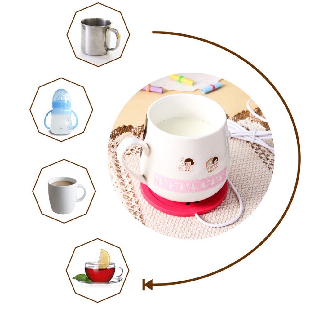 Đế hâm nóng cốc cà phê bằng silicon hình hoạt hình dễ thương tiện dụng