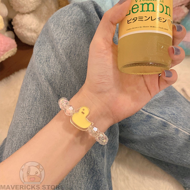 Dây Buộc Tóc Cao Su Co Giãn Đính Hạt Hình Hoa Dễ Thương