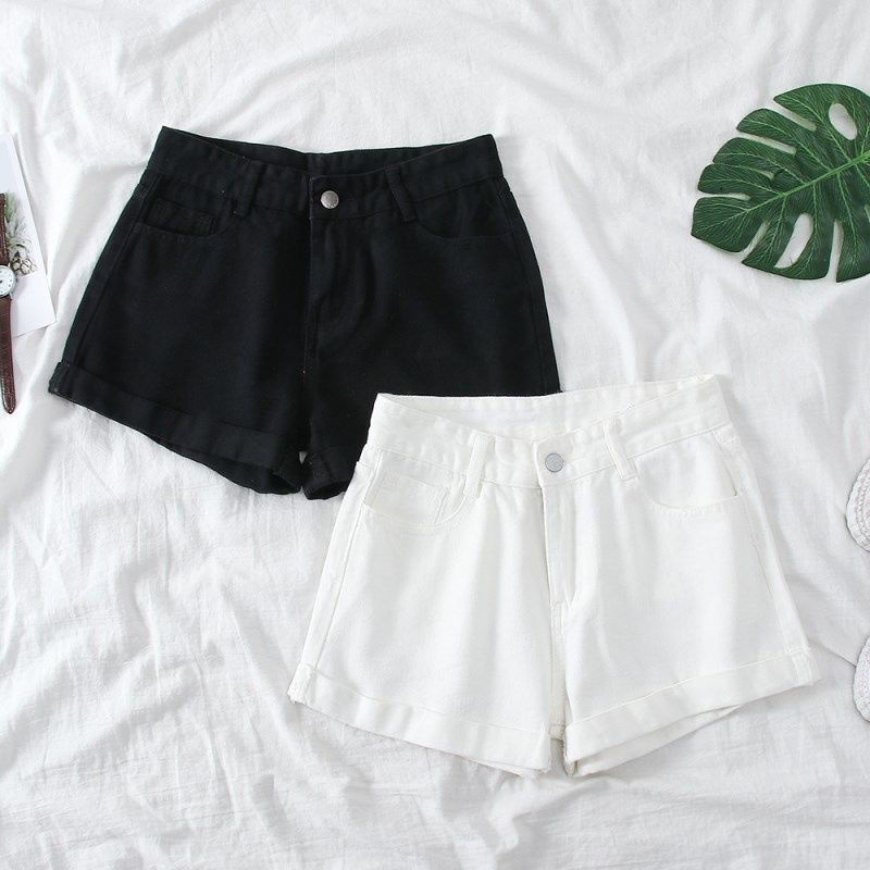 Quần Short Jean Nữ Lưng Cao Ống Rộng Dễ Phối Đồ