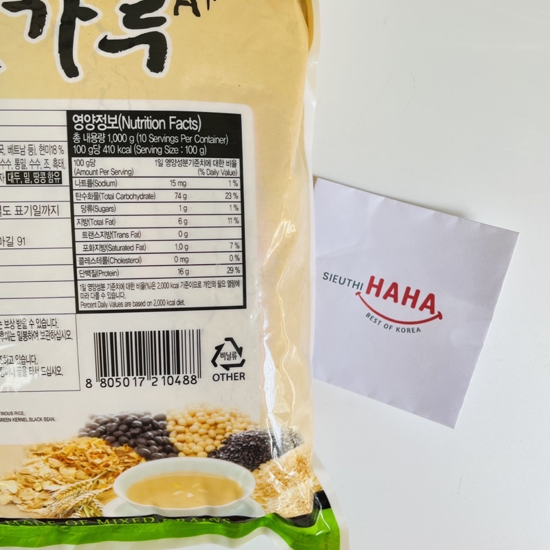 Bột ngũ cốc hàn quốc 17 loại siêu dinh dưỡng cho mẹ, bé và cả gia đình - túi zip 1KG