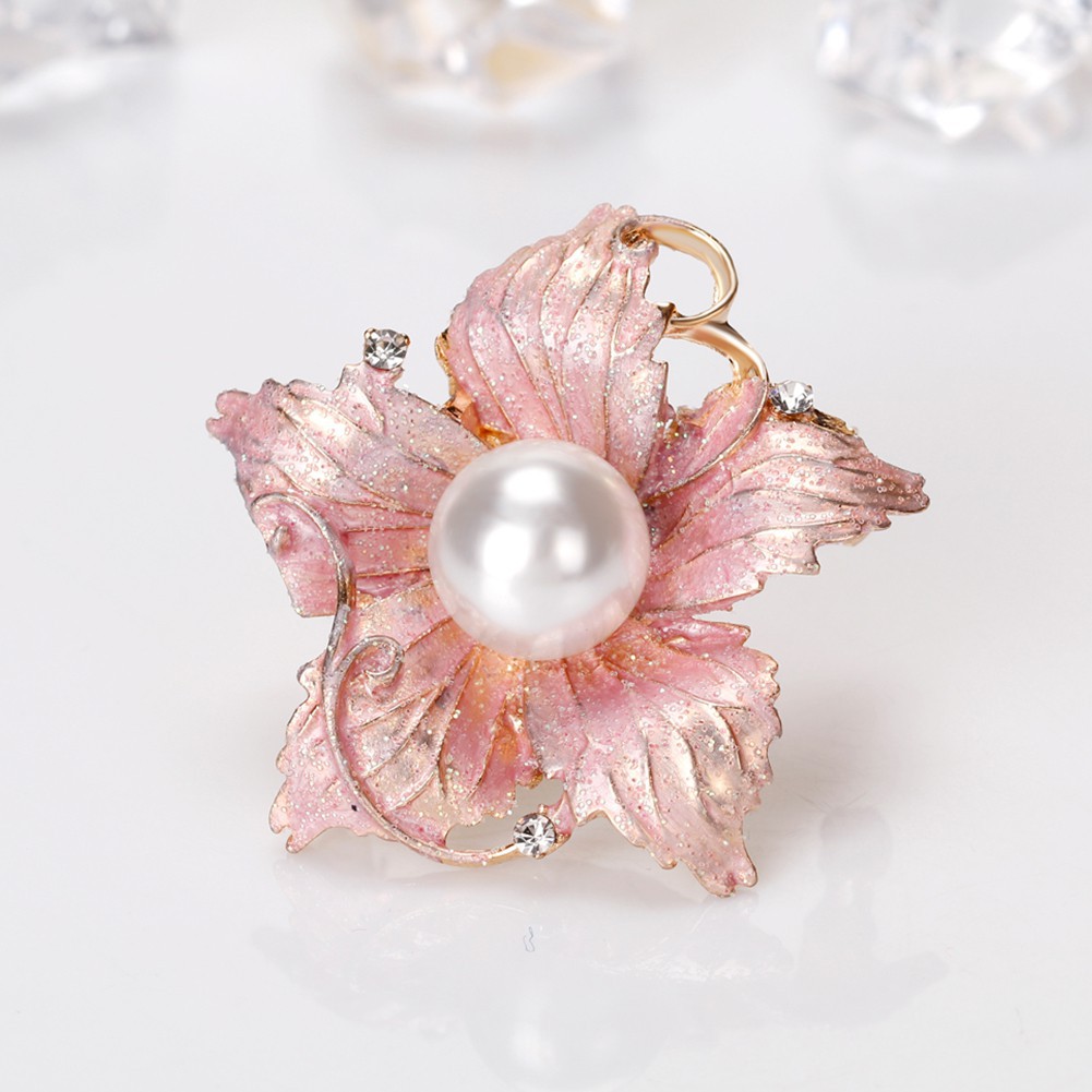 Ghim cài áo tạo hình bông hoa đính ngọc trai giả thời trang cho nữ