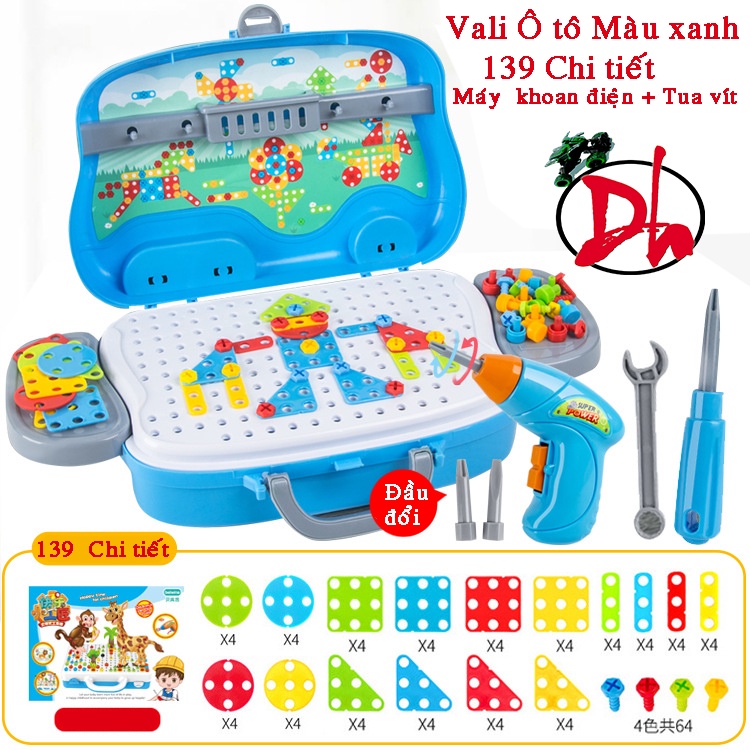 Bộ lắp ghép ốc vít kèm máy khoan vít