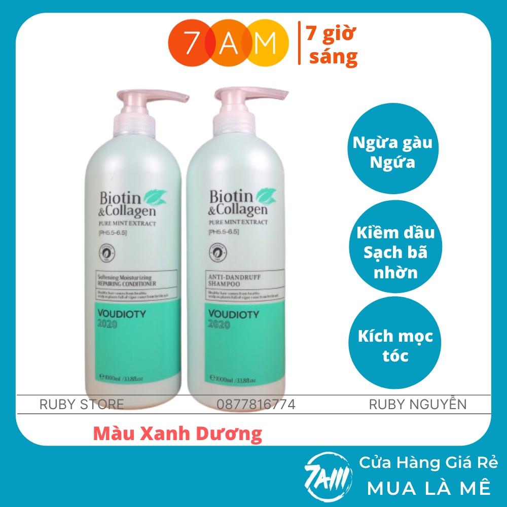 Dầu Gội Biotin Collagen Trắng CHÍNH HÃNG 1000ml Giảm Rụng Tóc Hỗ Trợ Mọc Tóc Phục Hồi Tóc Hư Tổn Khô Xơ - RUBY STORE