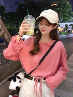Croptop Trơn Tay Dài Rút Dây