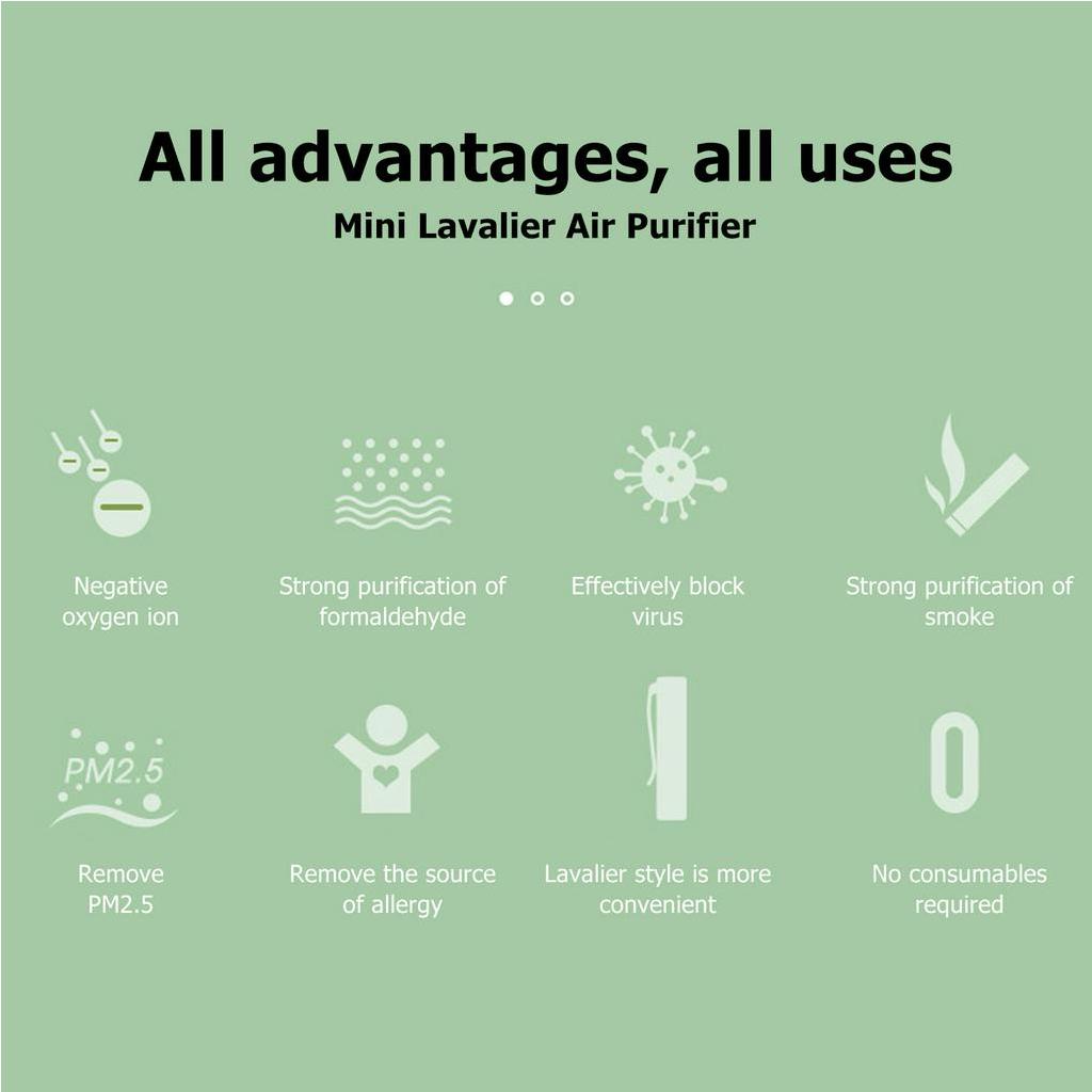Có thể bán buôn Máy lọc không khí cầm tay mini đeo được Lavalier ion âm nhỏ cá nhân Sodium075 Hàng giao ngay