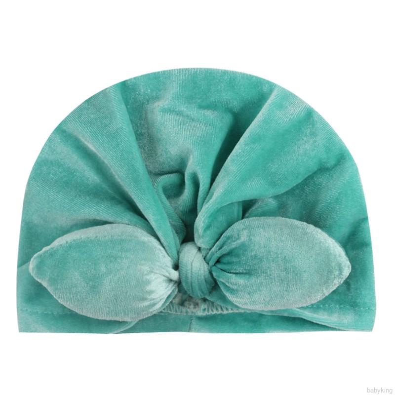 Mũ turban đàn hồi mềm mại dễ thương thắt tai thỏ dành cho bé gái sơ sinh