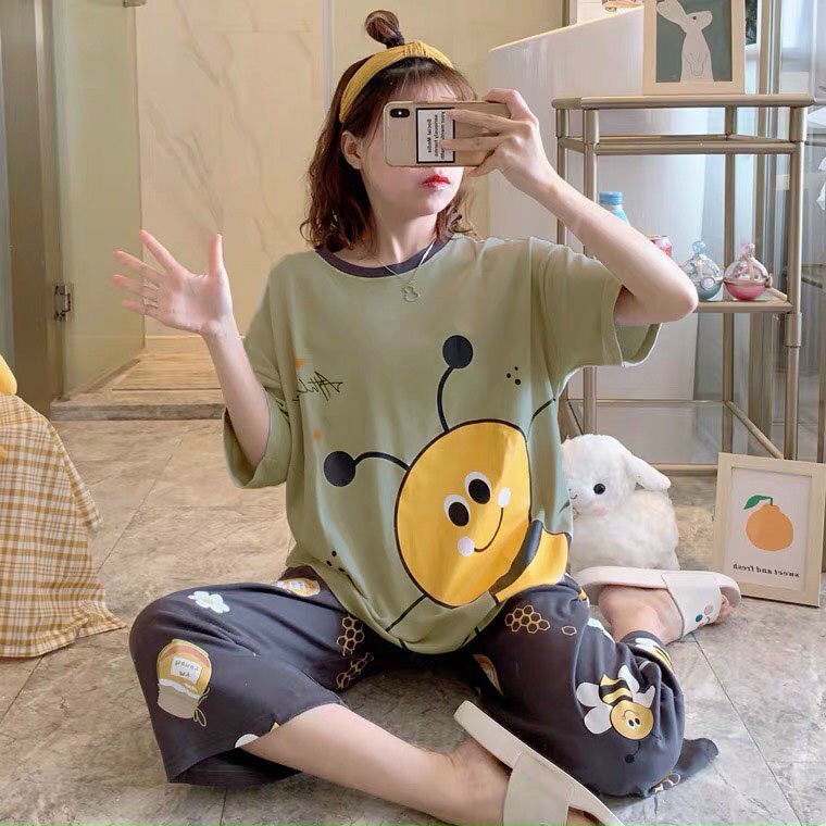 Đồ bộ bò sữa caro hot trend form rộng chất cotton co giãn tốt thoáng mát dáng dài thời trang Hàn Quốc chất lượng
