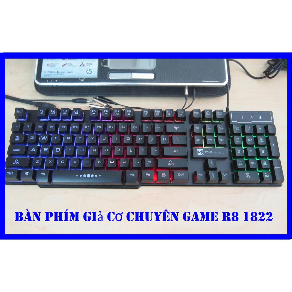 (SIÊU GIẢM GIÁ) 🎁Deal Hot🎁 Bàn Phím R8 1822 Giả Cơ Chuyên Game Led 7 Màu -dc3152