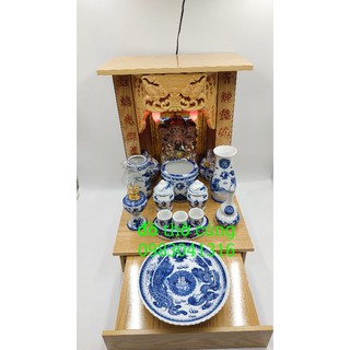 Bộ đồ thờ men lam 36cm