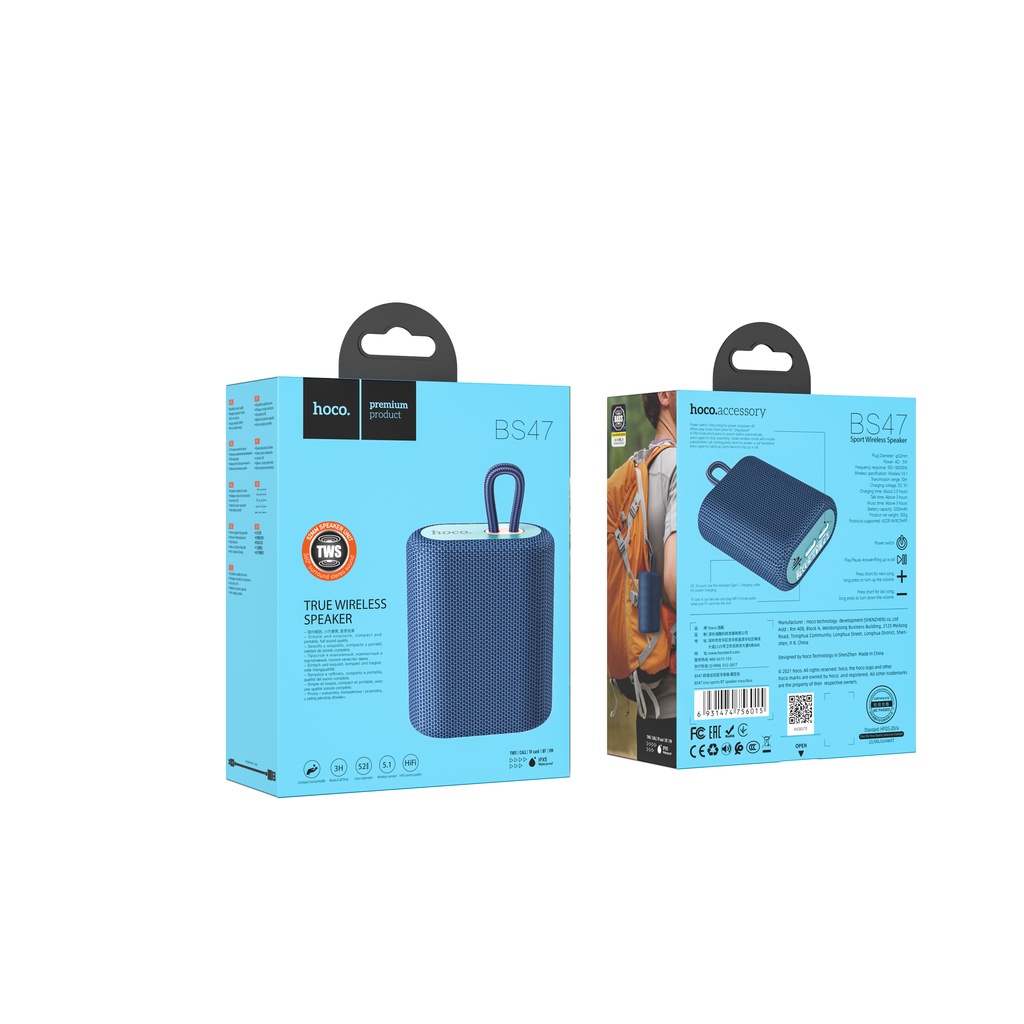 Loa Bluetooth Hoco BS47 Thiết Kế Thể Thao Đẹp Mắt, Bảo Hành Chính Hãng.