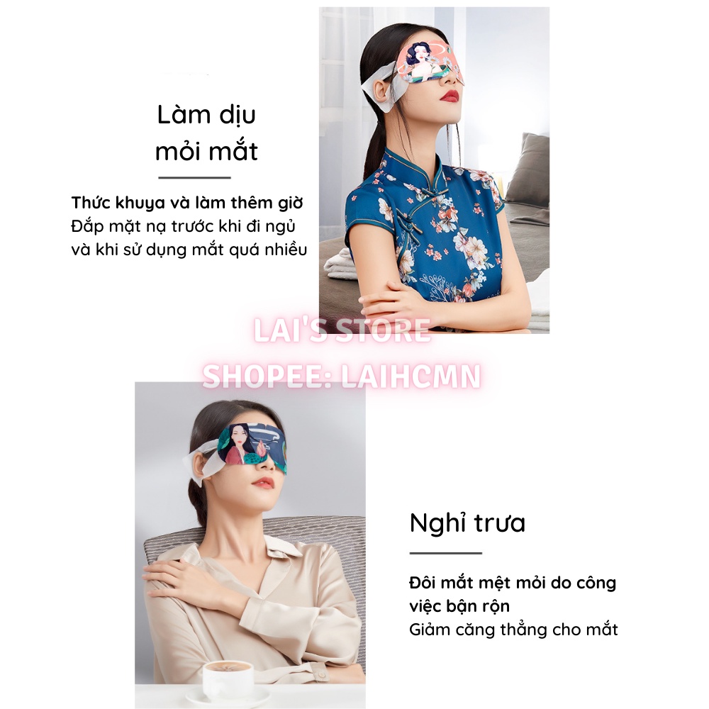 Mặt Nạ Mắt Nóng Cổ Trang Hương Hoa Cao Cấp Xông Hơi Mắt, Chườm Nóng, Giúp Giảm Mỏi Mắt, Căng Thẳng, Giúp Ngủ Ngon